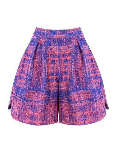 AW22WO LOOK 02 PINK-COBALT SET OF CAPE AND SHORTS #10