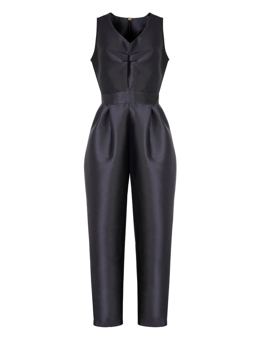 AW22WO LOOK 06 BLACK SET OF JUMPSUIT AND CAPE