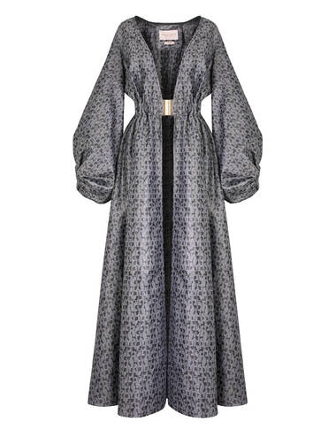 AW22WO LOOK 09 GREY SET OF BLOUSE, CAPE AND PANTS #9