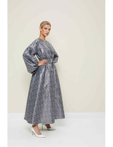 AW22WO LOOK 09 GREY SET OF BLOUSE, CAPE AND PANTS #5