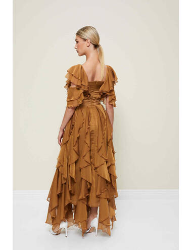 AW22WO LOOK 45 BROWN DRESS #5