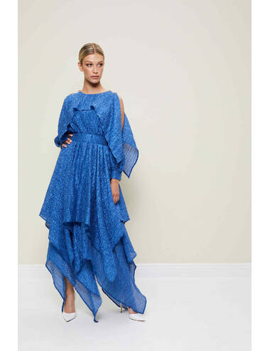 AW22WO LOOK 33 BLUE DRESS #1
