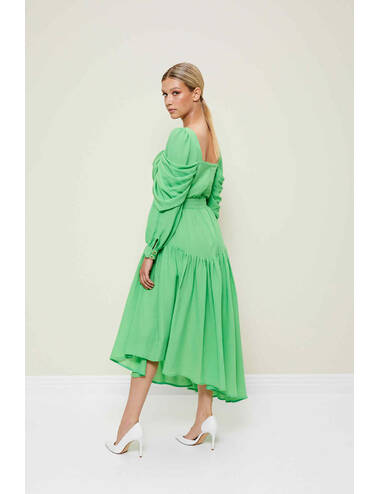 AW22WO LOOK 23 GREEN DRESS #6