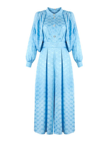 AW22WO LOOK 26 BLUE JUMPSUIT