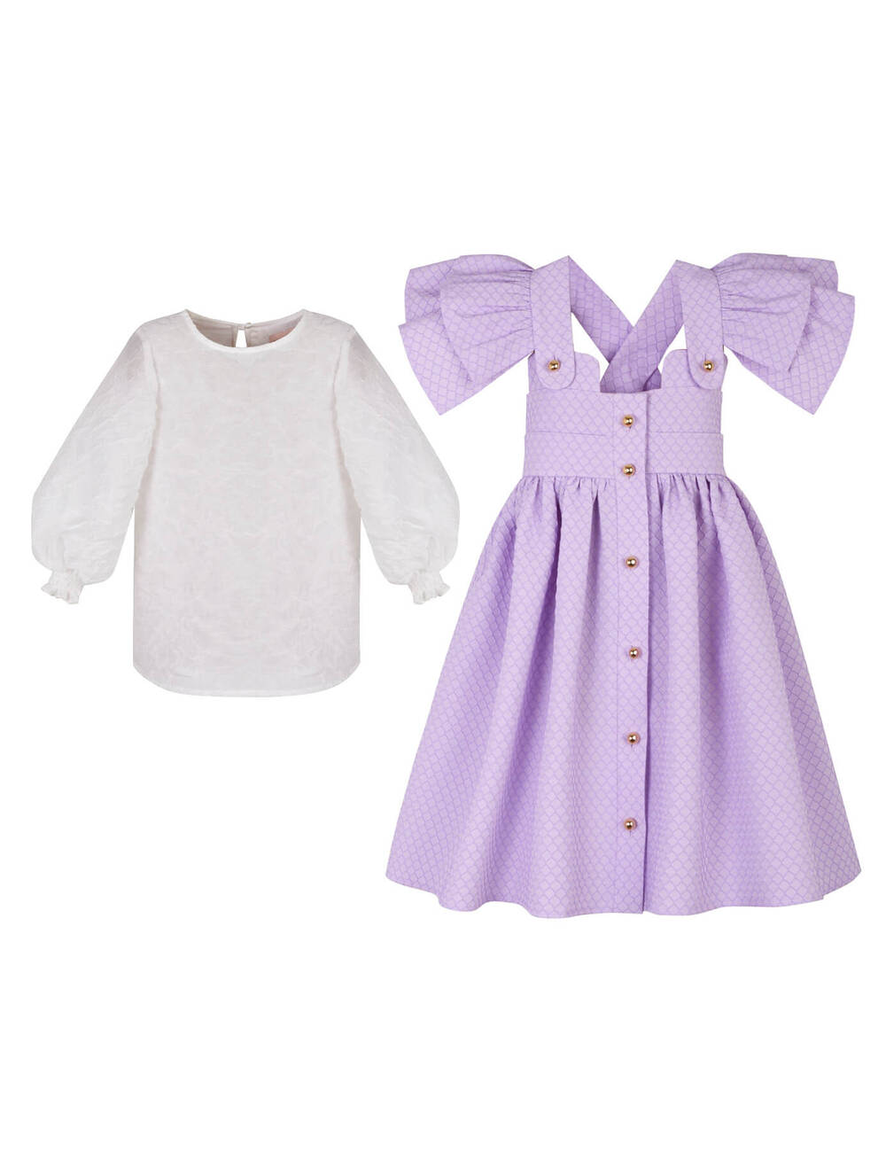 AW22 PETITE LOOK 03 VIOLET SET OF DRESS AND BLOUSE
