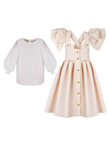 AW22 PETITE LOOK 03 CREAM SET OF DRESS AND BLOUSE #1