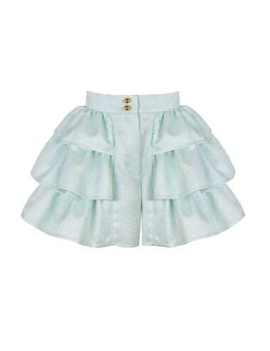 AW22 PETITE LOOK 04 GREEN-WHITE SET OF BLOUSE AND SHORTS #3