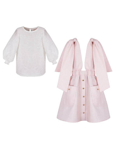 AW22 PETITE LOOK 07 WHITE-PINK SET OF BLOUSE AND SKIRT #1