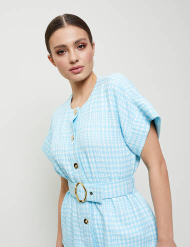 SS23WO LOOK 21 BLUE SET OF BLOUSE AND SHORTS #2