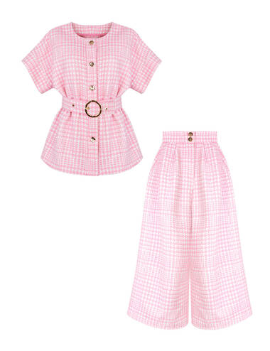 SS23WO LOOK 21 PINK SET OF BLOUSE AND SHORTS #7