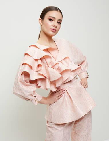 SS23WO LOOK 27 PEACH SET OF BLOUSE AND PANTS #2