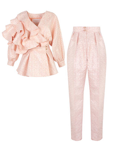 SS23WO LOOK 27 PEACH SET OF BLOUSE AND PANTS #8