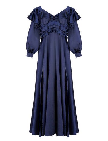 SS23WO LOOK 46 NAVY BLUE DRESS #7