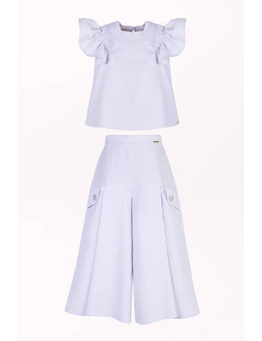 AW23PE LOOK 04 LILAC SET OF BLOUSE AND SHORTS