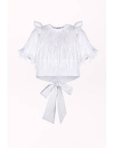 AW23PE LOOK 09 WHITE-SILVER BLOUSE
