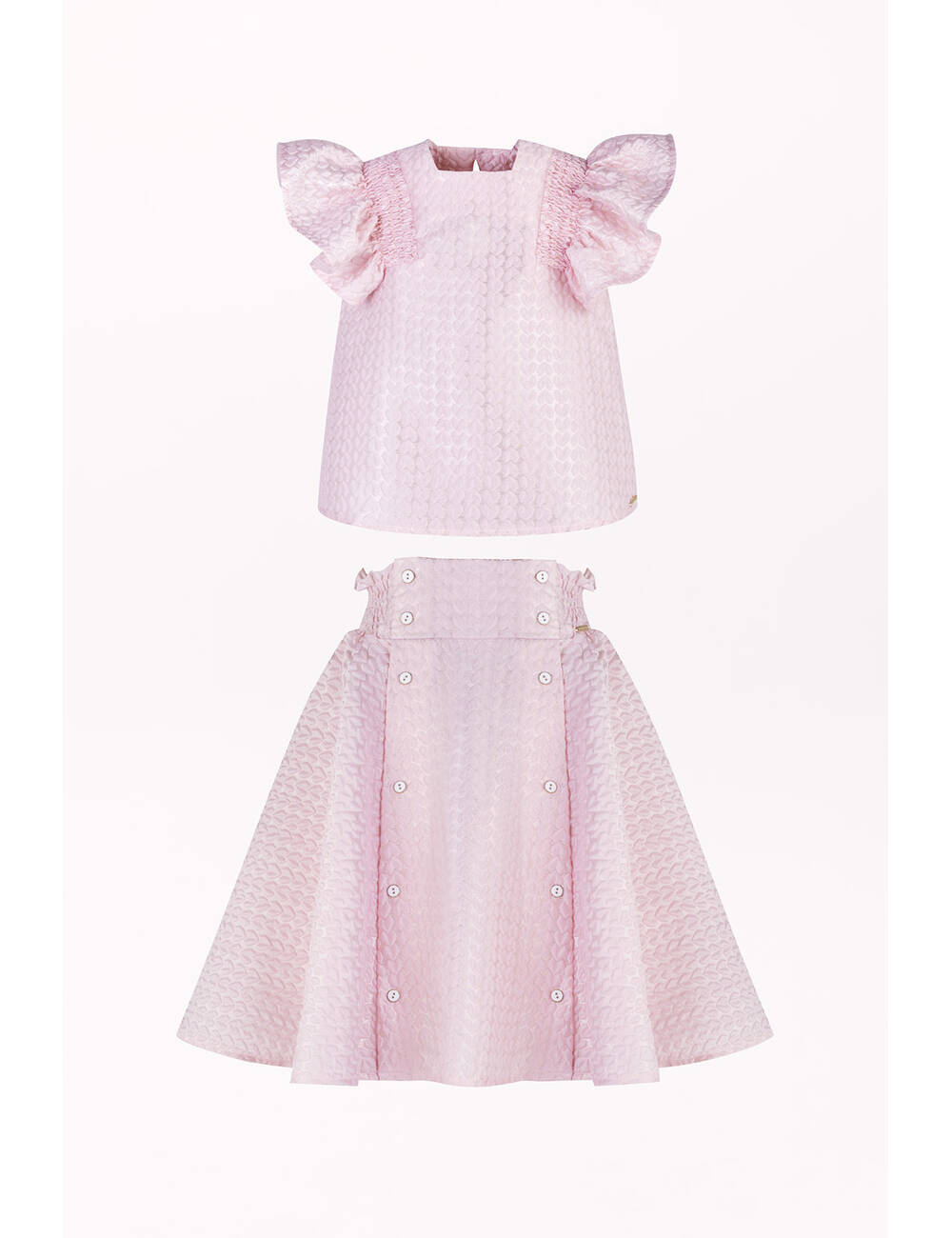 AW23PE LOOK 14 PINK SET OF BLOUSE AND SKIRT