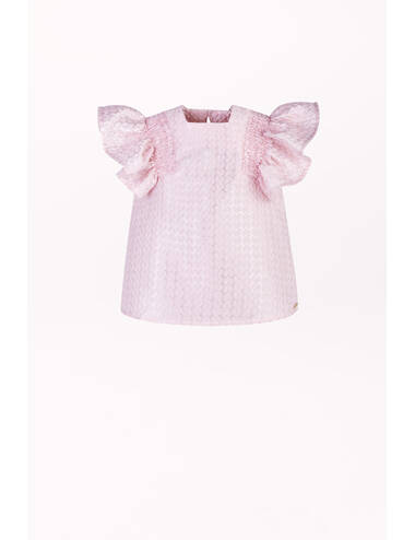 AW23PE LOOK 14 PINK SET OF BLOUSE AND SKIRT