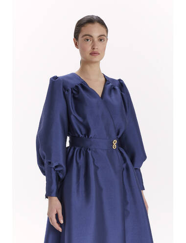 AW23WO LOOK 03 NAVY BLUE DRESS #2