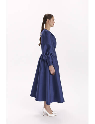 AW23WO LOOK 03 NAVY BLUE DRESS #3