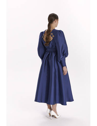 AW23WO LOOK 03 NAVY BLUE DRESS #4