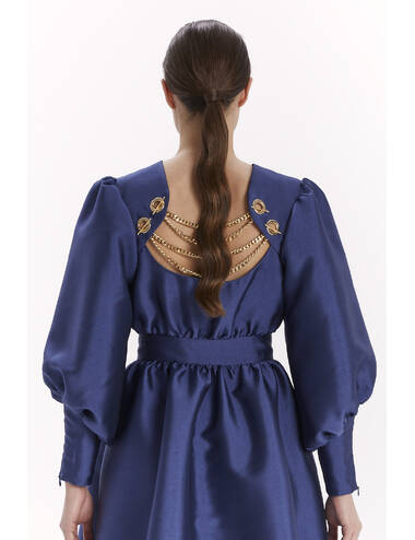 AW23WO LOOK 03 NAVY BLUE DRESS #5
