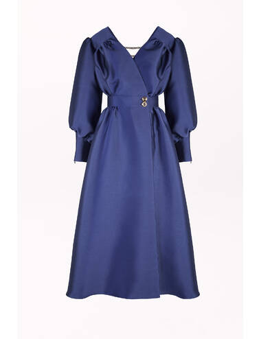 AW23WO LOOK 03 NAVY BLUE DRESS #6