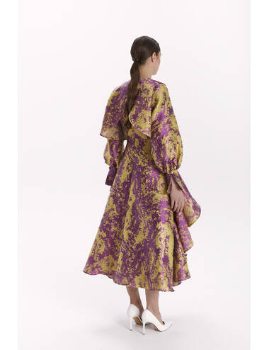 AW23WO LOOK 06 MUSTARD-VIOLET DRESS #4