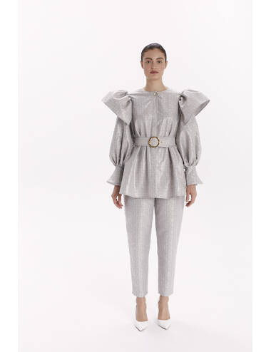 AW23WO LOOK 12 GREY BLOUSE