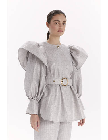 AW23WO LOOK 12 GREY BLOUSE