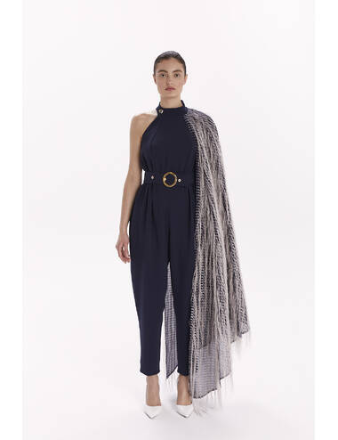 AW23WO LOOK 22 NAVY BLUE JUMPSUIT #1