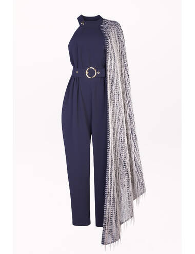 AW23WO LOOK 22 NAVY BLUE JUMPSUIT #7