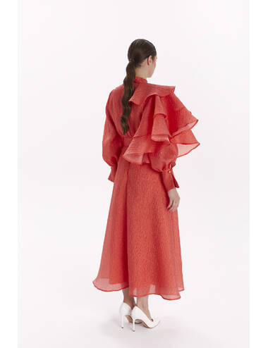 AW23WO LOOK 26 RED DRESS #4