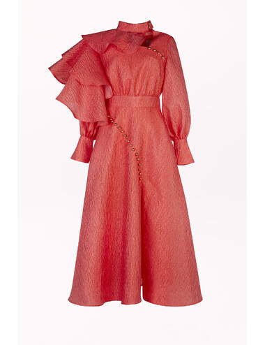 AW23WO LOOK 26 RED DRESS #6