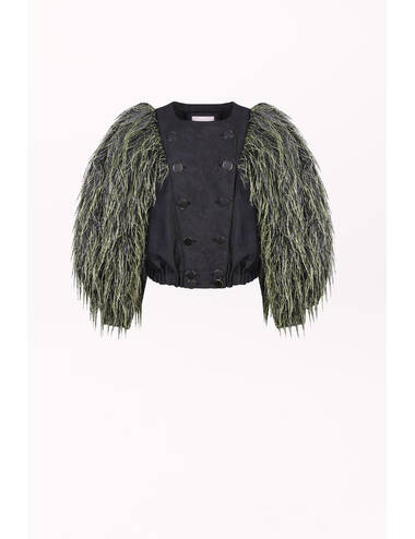 AW23WO LOOK 29 BLACK-GREEN BLOUSE #6