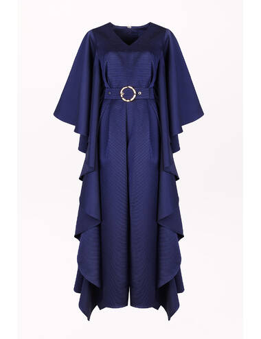 AW23WO LOOK 40.2 NAVY BLUE JUMPSUIT #6