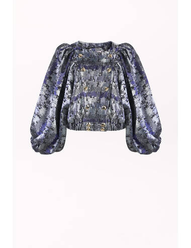 AW23WO LOOK 41 NAVY BLUE-GREY BLOUSE #6