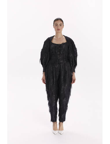 AW23WO LOOK 42 BLACK JUMPSUIT