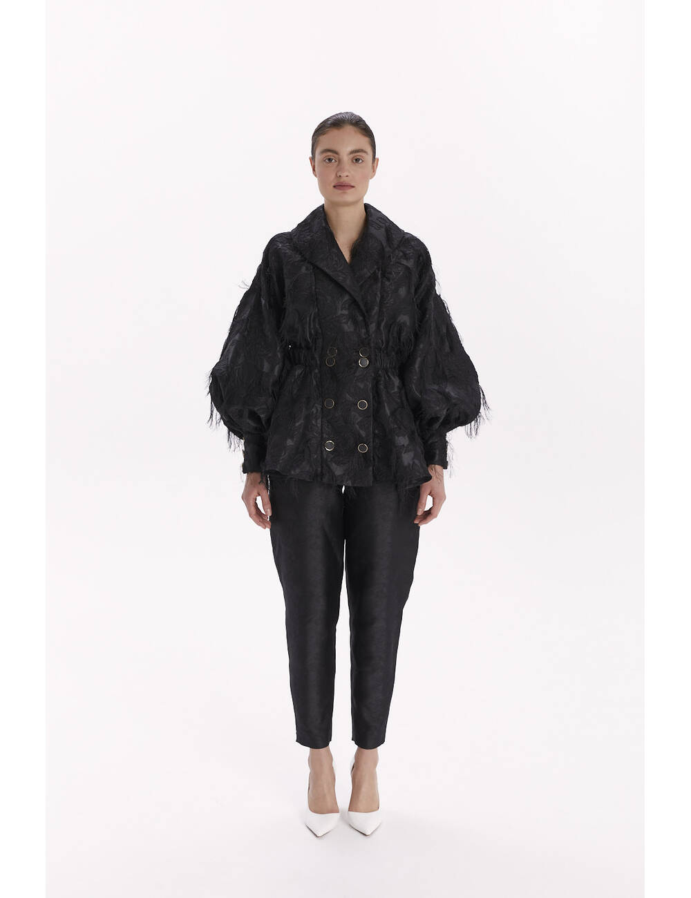 AW23WO LOOK 43 BLACK BLOUSE