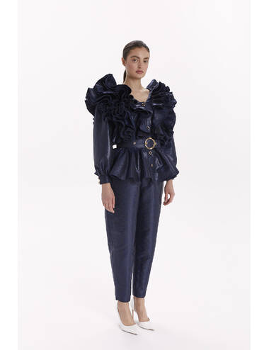 AW23WO LOOK 14 NAVY BLUE PANTS