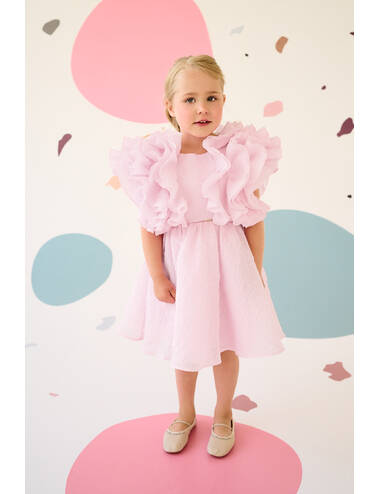 Dresses for Girls with Tulle Flounces, Pleats or Creases | POCA & POCA