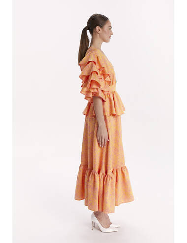 SS24WO LOOK 28 CORAL DRESS #4