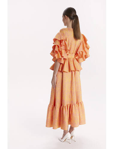 SS24WO LOOK 28 CORAL DRESS #5