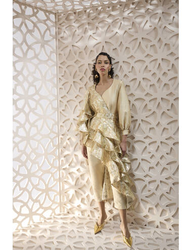 SS24RD LOOK 19.1 GOLD JUMPSUIT