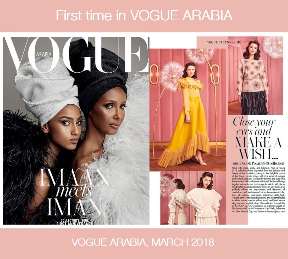 THE FIRST WONDERFUL ARTICLE ABOUT POCA & POCA IN VOGUE ARABIA MAGAZINE
